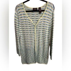EUC Lightweight sweater Studio by Liz Claiborne Size XL Pretty blue & green